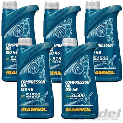 5 LITER MANNOL KOMPRESSORÖL DIN 51 506 VBL, VCL & VDL ISO 46