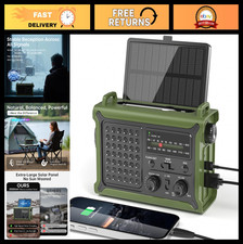 Emergency Solar Radio Hand Crank 12000mAh, AM FM NOAA Weather, LED Flashlight, P
