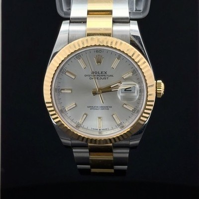Rolex Datejust 41 126333 Silver Dial Fluted Steel & Gold Oyster 41mm