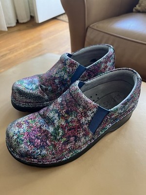 Klogs Leather Multicolored Slip On Nursing Clogs Womens Size 8.5M Slip Resistant