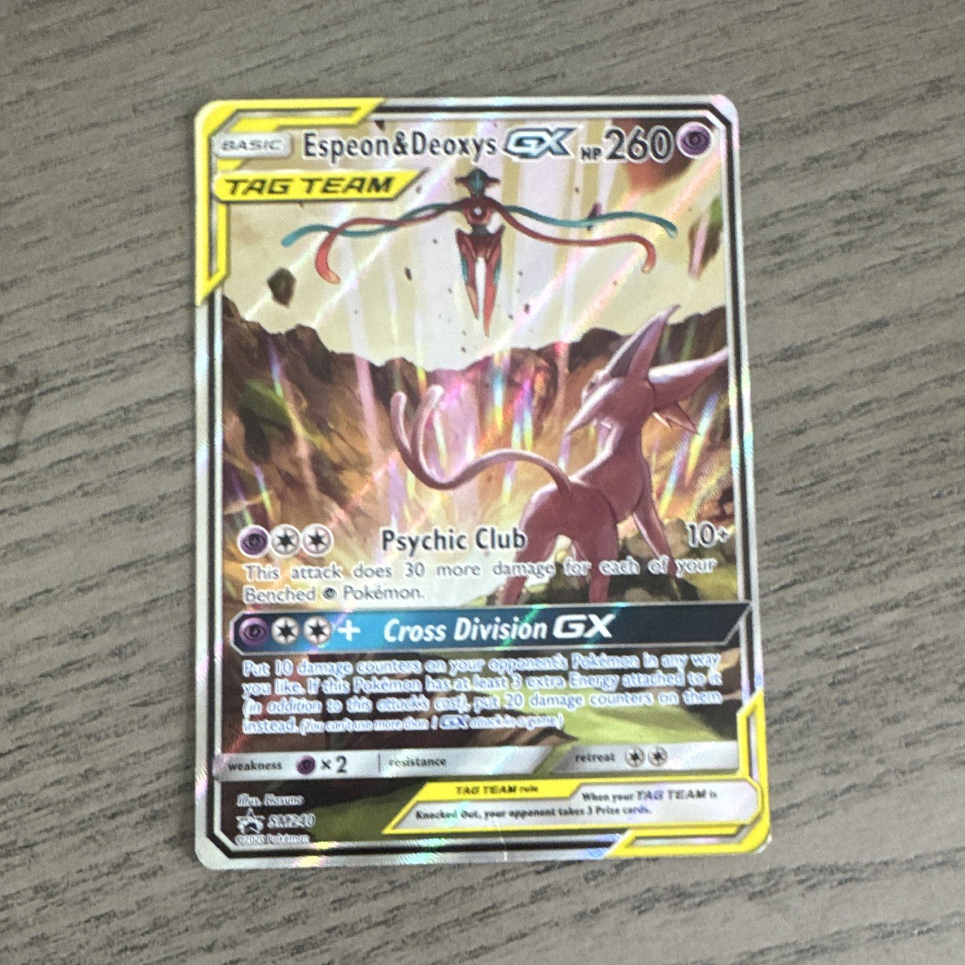 The Pokémon Company Espeon & Deoxys GX 72/236 Unified Minds TAG TEAM Holo UR EN