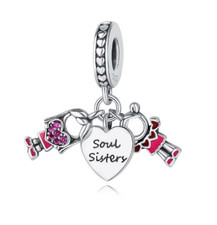 Seelenschwester Dangle Charm Schmuck Damen🪷S925 Sterling Silber Charm für Armband