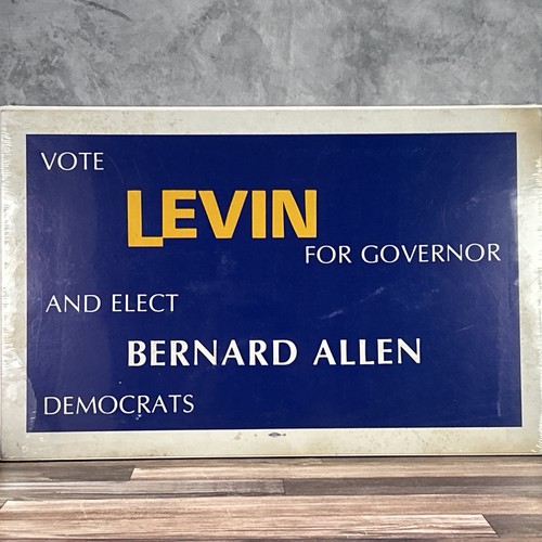 Vintage Sander Levin Governor Political Window Poster Sign 1974 Michigan Dem