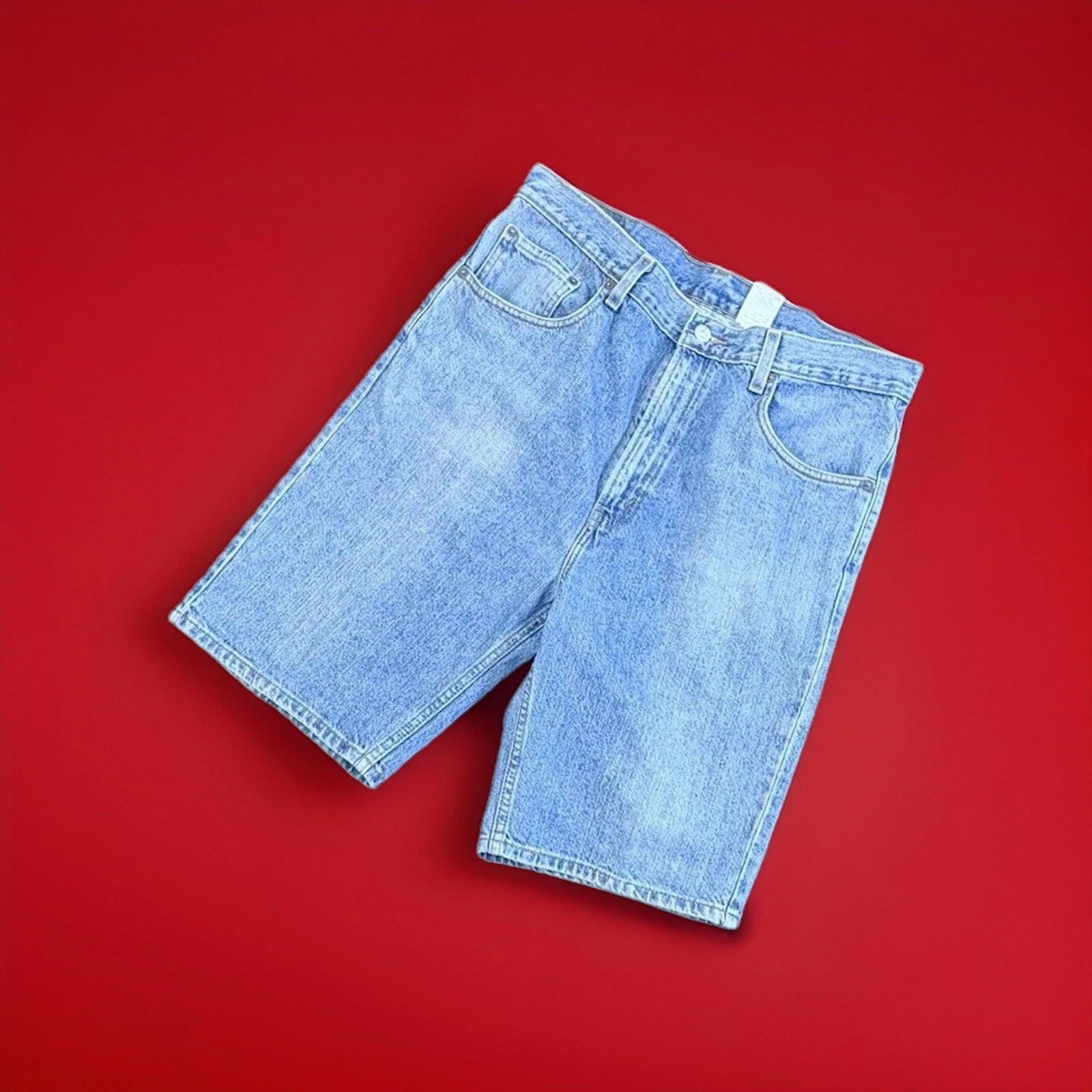 Levi's Blue Denim Jean Shorts 11" Inseam Regular Fit Pockets Button Casual