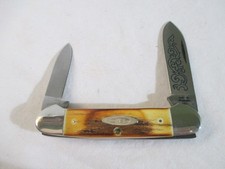 Case XX Vintage 1977 Blue Scroll Stag Canoe 52131 SS