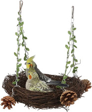 Natural Rattan Nest Small Medium Large Bird Swing for Parrot Parakeet Cockatiel