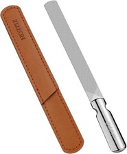 ZIZZON Professional Stainless Steel Nail Files Double Sided for Women Sliver