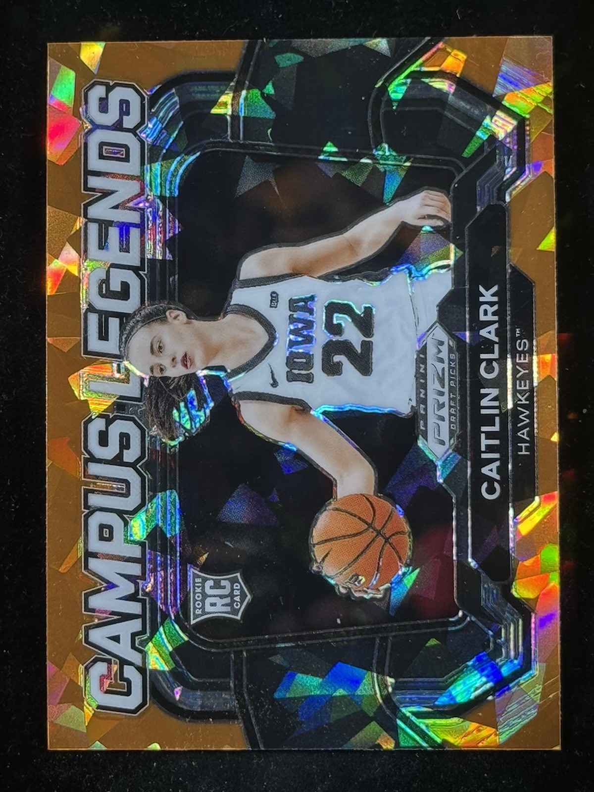 2024 Panini Prizm Draft Picks - Campus Legends Caitlin Clark #5 Orange Ice Prizm