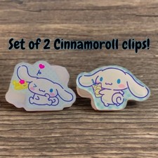 Sanrio Clip Set Cinnamoroll, 2” Acrylic Kawaii Fastener For Planner Journal NWT