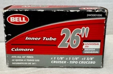 Bell Sports Tire Inner Tube 26” Universal Fit Cruiser Bike Bicycles Stops Flats