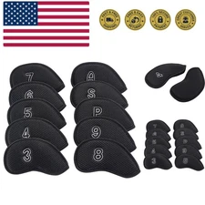 10Pcs/Pack New Meshy Golf Iron Covers Set Golf Club Head Cover Fit Most Irons