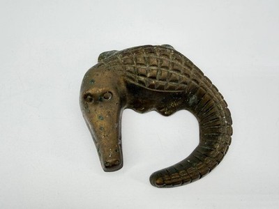 Vintage Brass Crocodile Alligator Figurine Sculpture Statue 1.10 lb