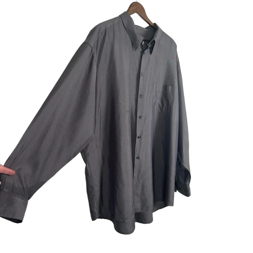 Camisa Joseph & Feiss Para Hombre Con Botones Talla 18.5 36/37 Gris Manga Larga 100% Seda Foto 4 de 4