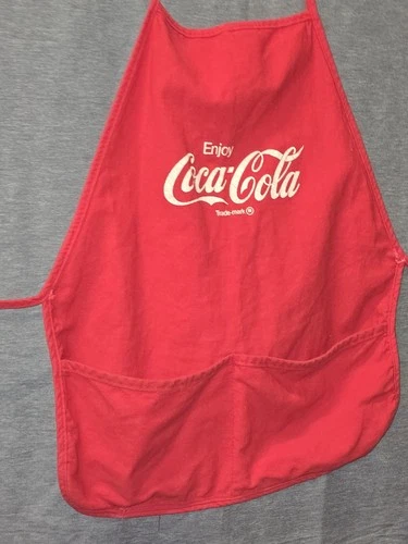 Vintage COCA-COLA Red Apron With Pockets Adult Size Coke Advertising