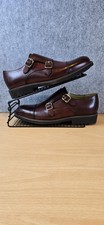 Steptronic Italia  leather double monk strap shoes Dark Brown Rugged Sole  Uk 8.