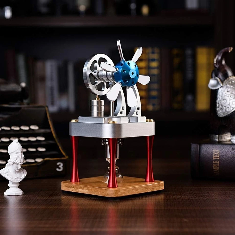 Mini Metal Hot Air Stirling Engine Steam Heating Educational Model Kit - Image 3 of 4