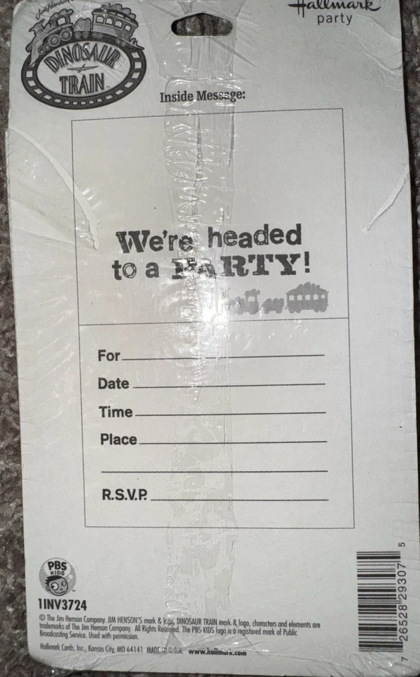 Invitaciones de fiesta de cumpleaños tren de dinosaurios PBS (8) Foto 4 de 4