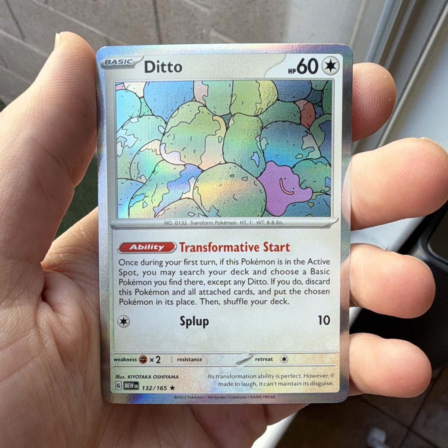 Nintendo Pokemon TCG Ditto 132/165 SV 151 Holo Rare EN 2023 HP60