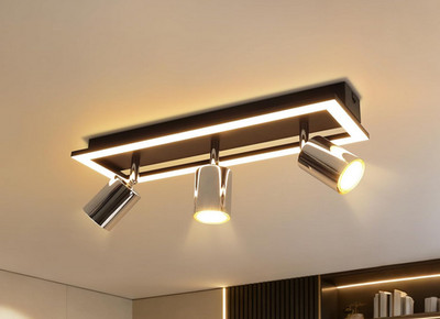 New 3-burner ceiling light/ceiling spot with warm white LED edge