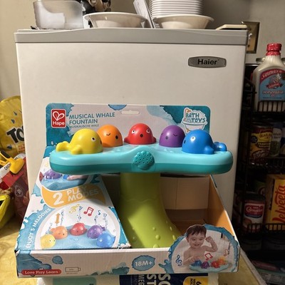 Hape Music Fountain Whale Bath Toy with 2 Play Modes, Battery Powered NEW NIB
