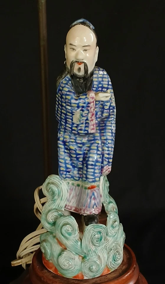 Rare Antique Chinese Hand Painted Famille Rose Porcelain Scholar Figure 19th Cen - Image 3 of 4