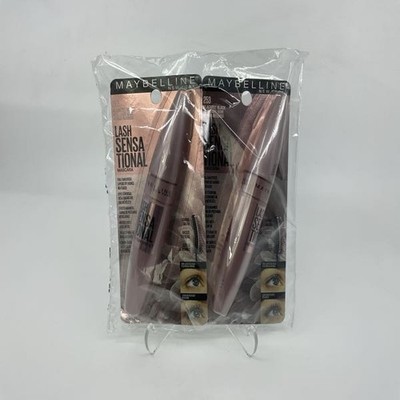 Maybelline Lash Sensational Washable Mascara Blackest Black Lengthening, 2 Pack