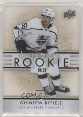2021-22 Upper Deck Ovation UD Glass Rookies Gold 18/99 Quinton Byfield RC 04py