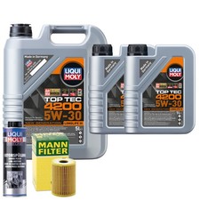 Motoröl 5W30 LIQUI MOLY Top Tec 4200 7L +MANN Ölfilter +Spülung
