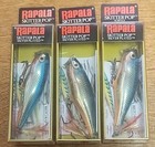 LOT OF 3 Rapala Lures Skitter Pop Topwater Popper Lure.SP-7 SB. Silver Blue