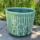 1930's Brush Mccoy Pottery #266 Jardinere Flower Pot Tulip Vintage Green Rare