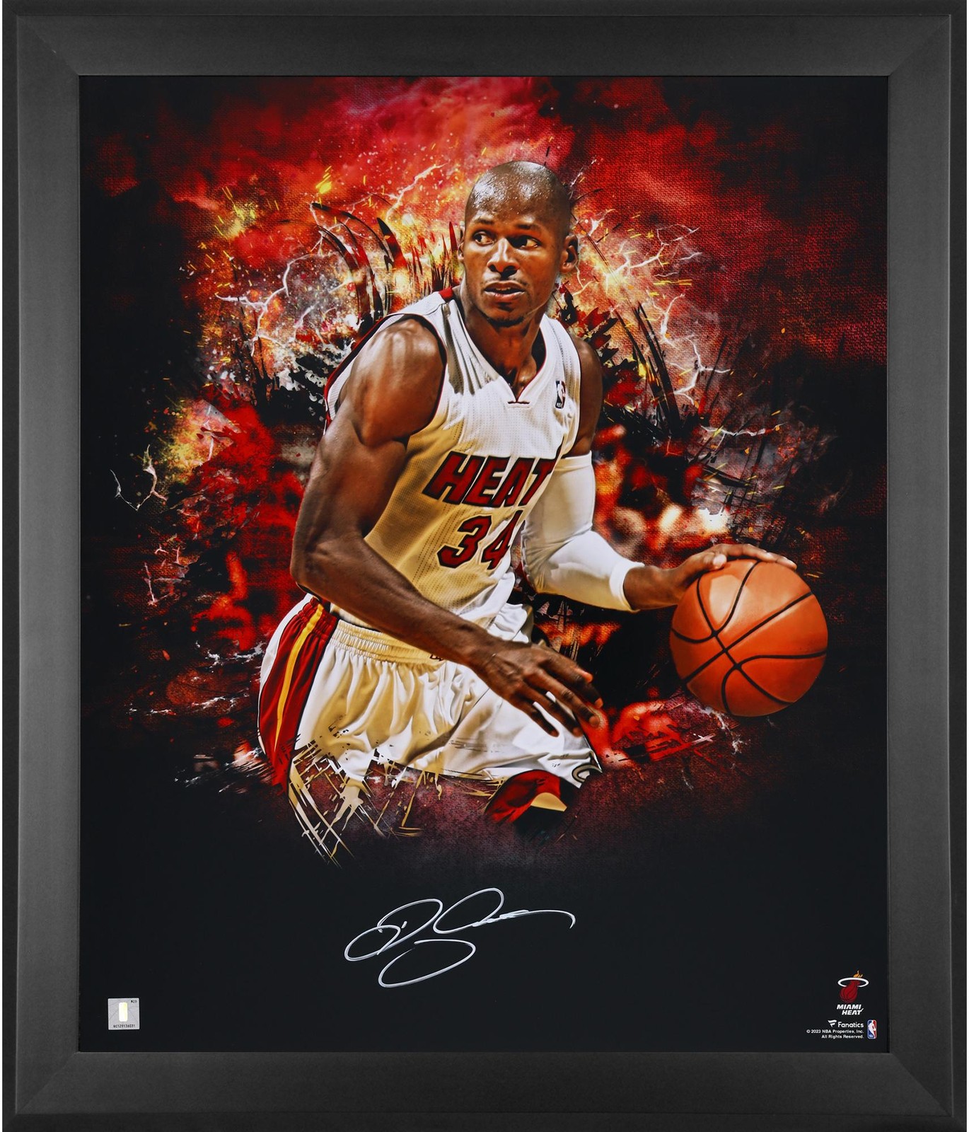 Ray Allen Autographed Signed Miami Heat Framed 20 " x 24" In Focus Photograph 