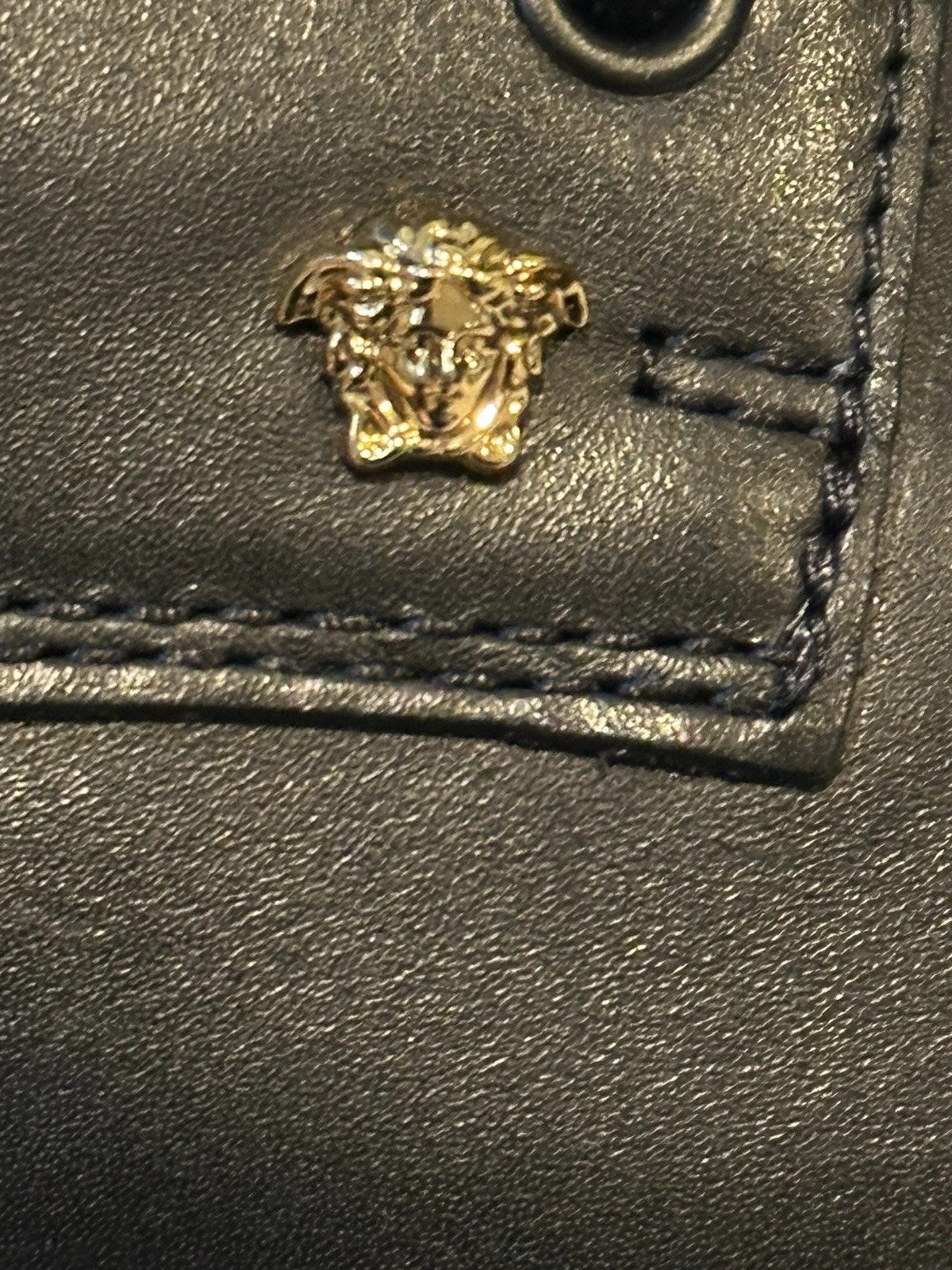 Versace La Medusa scarpe eleganti derby in pelle nera da uomo taglia 40 (US 7) autentiche