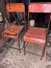 Industrial Metal Stacking Java Chairs Vintage Rustic Patina Indonesia — photo 3
