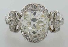 Classic Art Deco Old Brilliant Round Cut 2.29CT Cubic Zirconia Engagement Ring