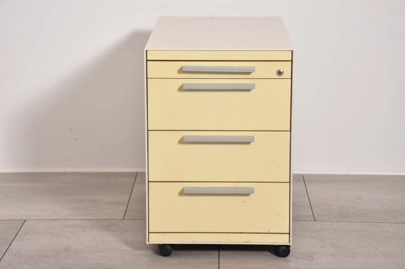 Vitra  Rollcontainer, gelb/lichtgrau,4 Schubladen, gebraucht - Bild 2 von 4