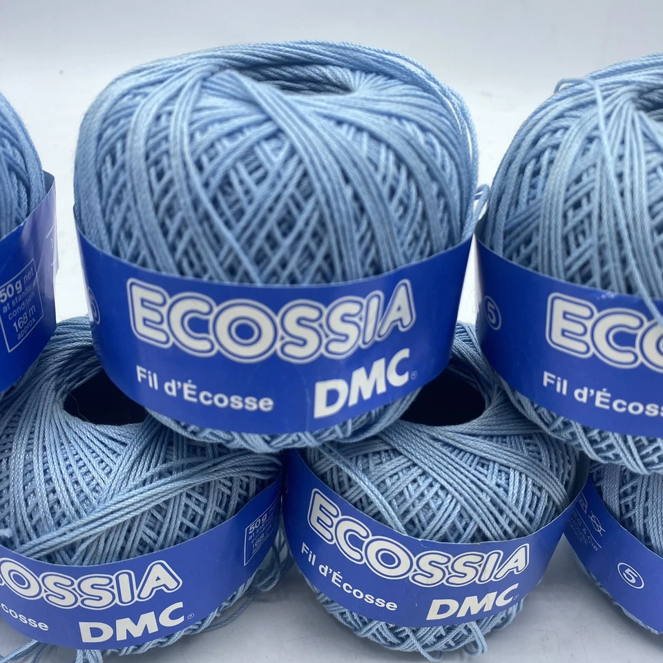 DMC Ecossia Thread Embroidery 100% Cotton Made In France Light Blue Lot Of 7 New - Image 4 of 4