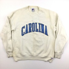 Vtg 80s North Carolina Mens Sweatshirt Script Logo UNC Tar Heels USA Russell M