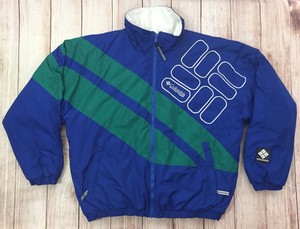 Columbia Puffer Chaqueta Esquí Deporte Hombre Grande Color Block Stripes  Vintage 90s | eBay