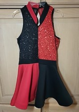 Weissman Red Black Sequin Sleeveless Dance Recital Costume Dress XLC 16/18