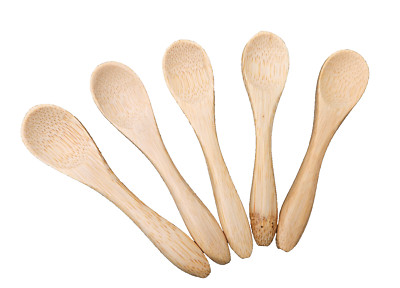 5x Mini Natur Holz Besteck Löffel zum Mischen von Honig Marmeladen Tee Zucker Kaffee