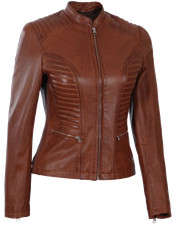 Zm Amy Women Brown Real Sheep Leather Jacket