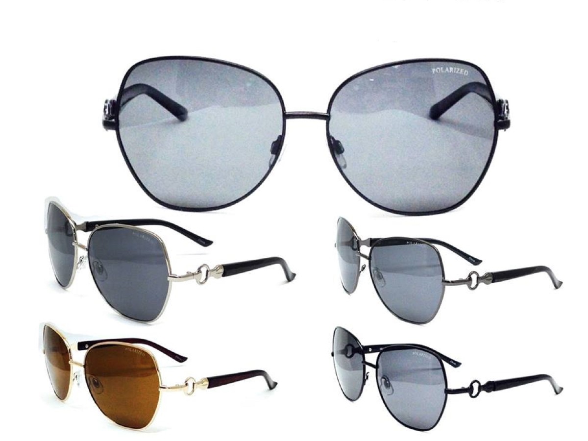 Black & Gold Oversized Sunglasses Polarized New with Case Elle | Embellished Polarized Sunglasses | Fifth & Ninth  main image 4