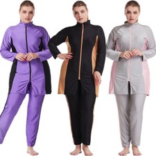 3 Piece Muslim Women Burkini Swimwear Hijab Islamic Arab Bathing Swimsuit Suit
