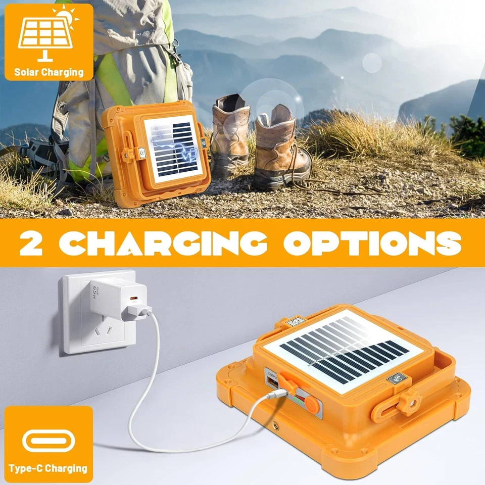 10000LM LED Trabajo Luz Solar 6000mAh Linterna Recargable Lámpara de Pie 5 Modos Foto 2 de 4