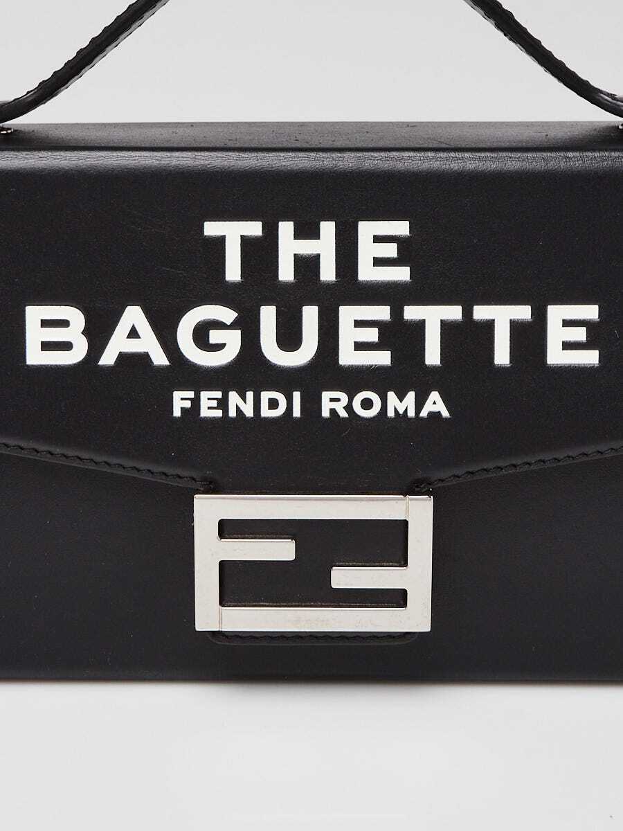 Fendi x Marc Jacobs Black Leather Soft Trunk Baguette Bag