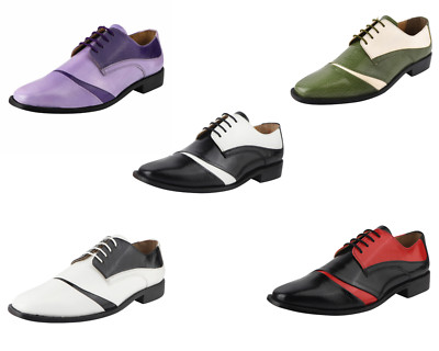 LIBERTYZENO Genuine Leather EEL Print TWO TONE Men's Color full Lace-up Shoes