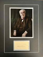 Thomas Edison Signed Cut 18x14 Display ICZ Dave Norman Autograph COA