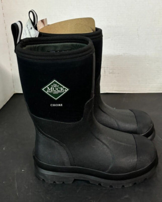 Muck Chore Classic CHM-000A Unisex Adult Black Mid Calf Work Boots Size M5 W6