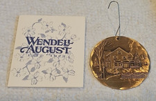 WENDELL AUGUST FORGE CHRISTMAS ORNAMENT, HOUSE w/ SLEIGH, 2005, SOLID, BRONZE