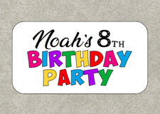 24 Personalised Birthday Stickers White Labels, Envelope Seals Named Party Age